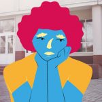 illustration av ett barn framför en skola