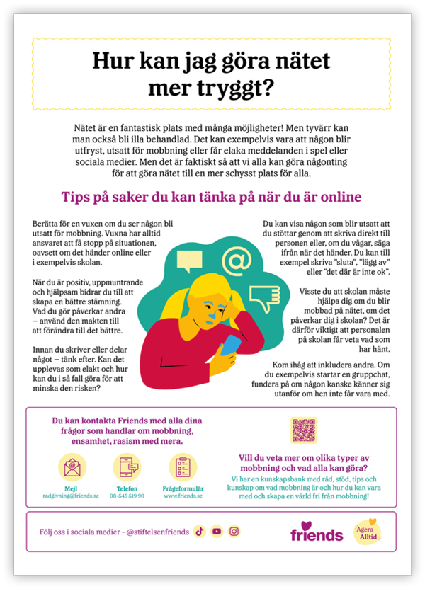 Affisch med tips om trygghet på nätet