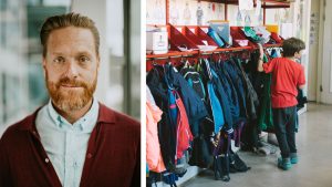 Magnus Loftsson + barn i skolan