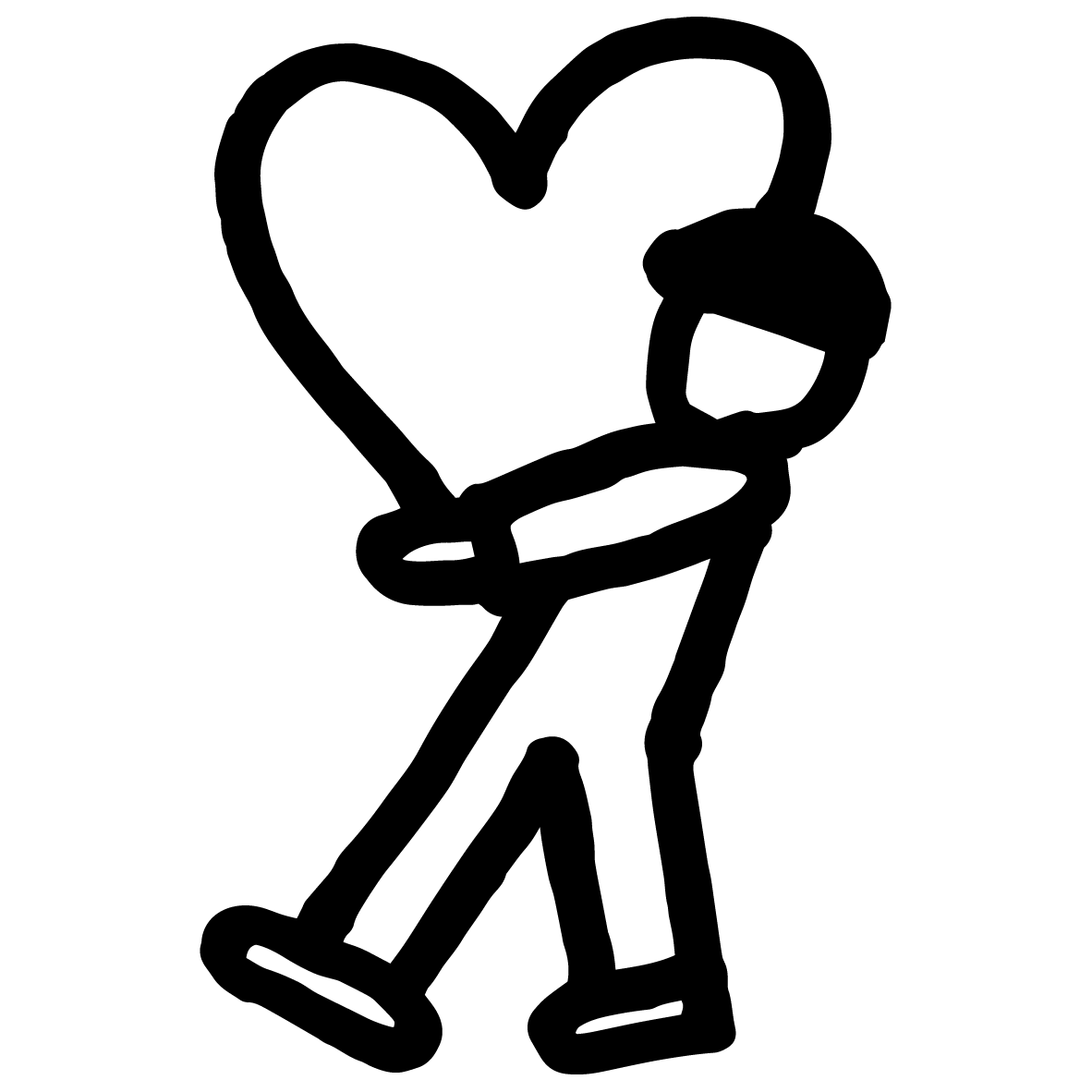 Illustration persn bär hjärta