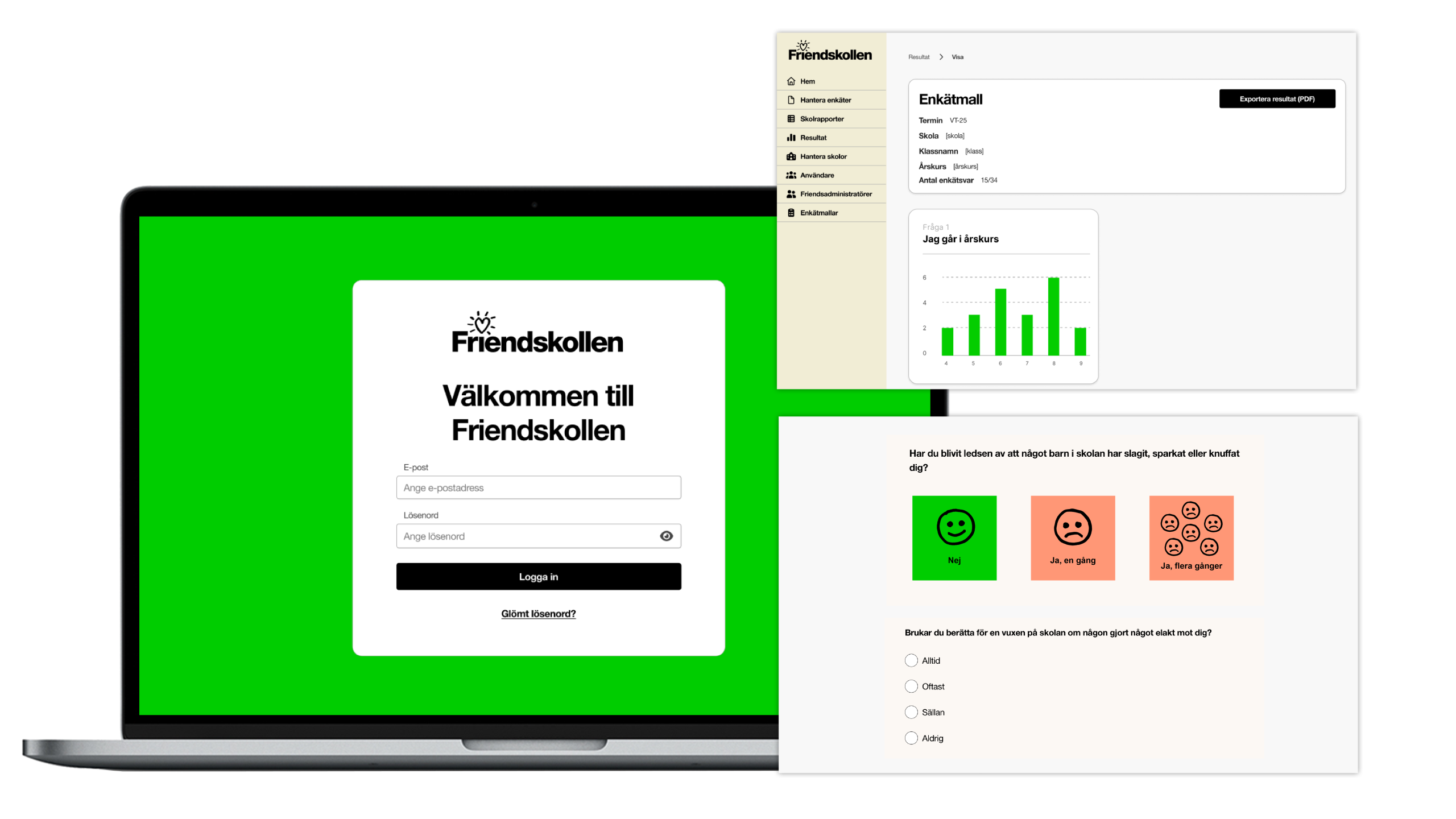 Friendskollen mock-up