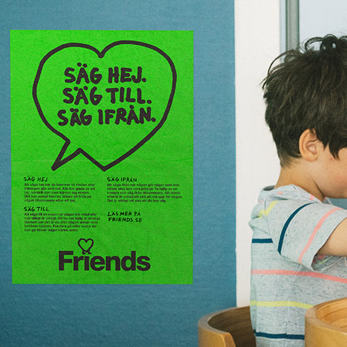 Affisch om Säg hej, säg till, säg ifrån